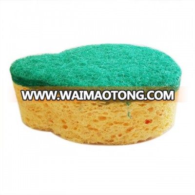 Cute Shape Heavy duty scrub cellulose sponge scouring pad for household cleaning