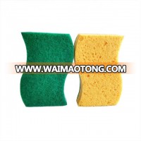 Heavy duty scrub cellulose sponge scouring pad for household cleaning