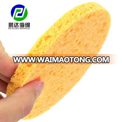 Round cellulose sponge for exfoliating pad