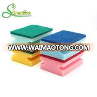 Polyurethane foam abrasive scouring pad cleaning kitchen sponge